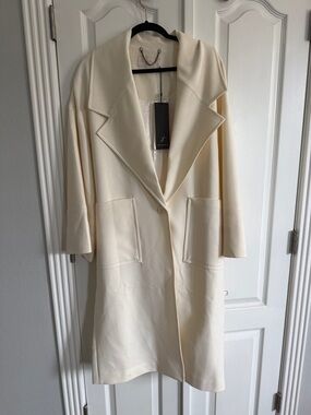 Ginger & Smart Cream Single-Button Long Trench Coat